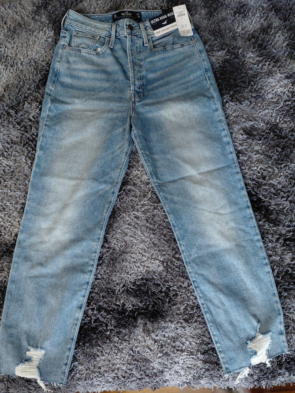 NWT Hollister Light Blue Ultra High-Rise/ Crop vintage straight